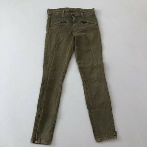 34N 118W Pants Women's 27 Olive Green Skinny Utility SOHO Zip Stiletto Size 27